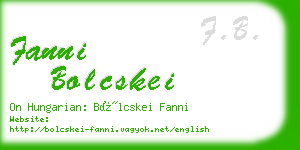 fanni bolcskei business card